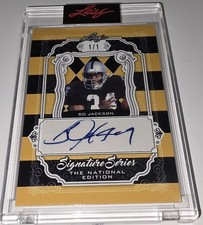 2021 Leaf Signature Series Bo Jackson 1/1  The National Edition Gold Autograph 