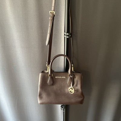 Michael Kors Camille Brown Leather Satchel Handbag. NWT Small Defect On Bottom.