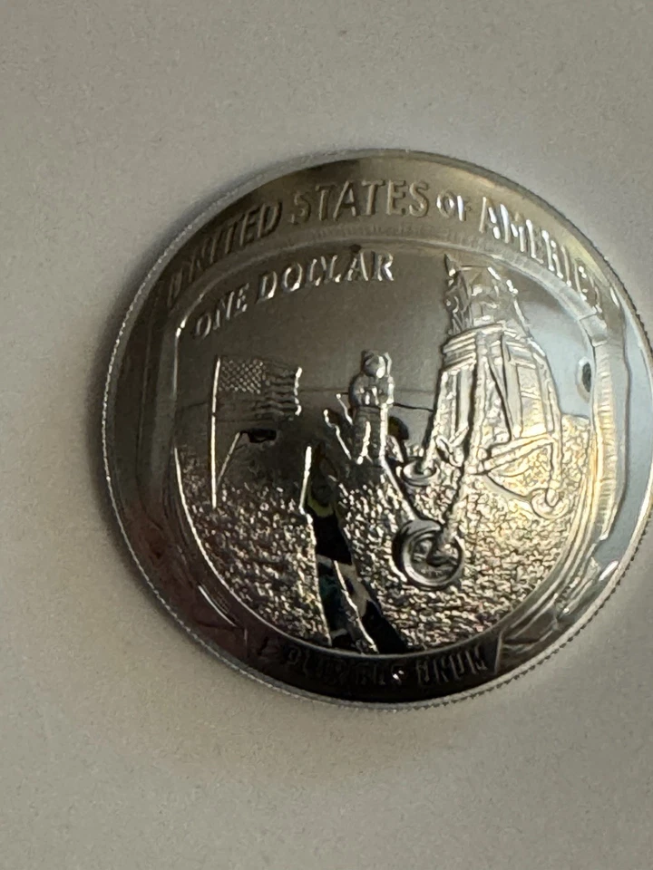 2019 Apollo 11 50th Anniversary Uncirculated Silver Dollar Coin W/ COA and OGP - Image 3 of 4