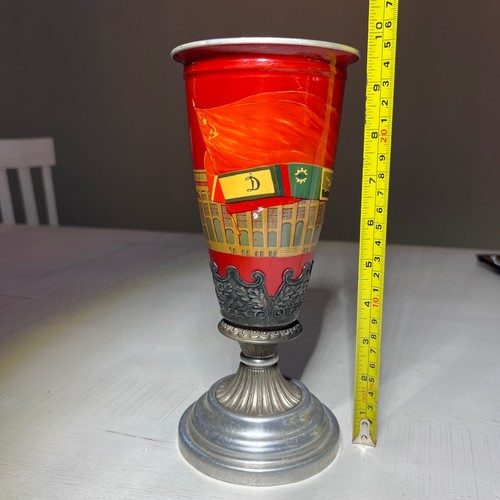 Vintage Soviet Union Metal Cup Goblet USSR CCCP Propaganda Collectible - Picture 3 of 18