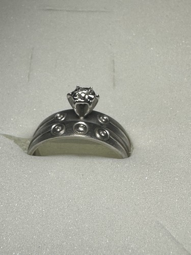 10 Karat Weißgold Diamant Ehering Set Bandring Größe 5 1/2 - Bild 9 von 24