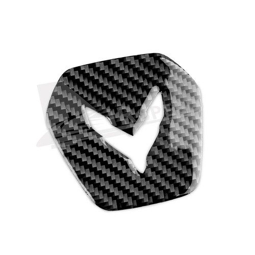 Black Carbon fiber Steering wheel Center Trim Sticker Fits Corvette C8 2020-2023 - Picture 4 of 8