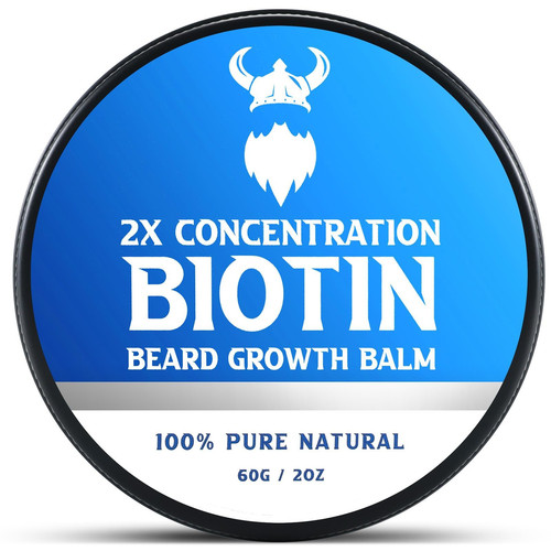2X Concentration Biotin Beard Balm for Men & Conditioning Beard Wax - Made wi...