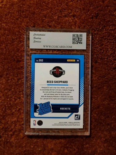 *REED SHEPPARD* 2024-25 Panini Donruss #202 *CGS 10* RC Rookie Card - Photo 2/2