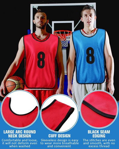 24Pcs Sports Pinnies Soccer Scrimmage Practice Vests Numbered Soccer Team Pennie - Picture 2 of 6