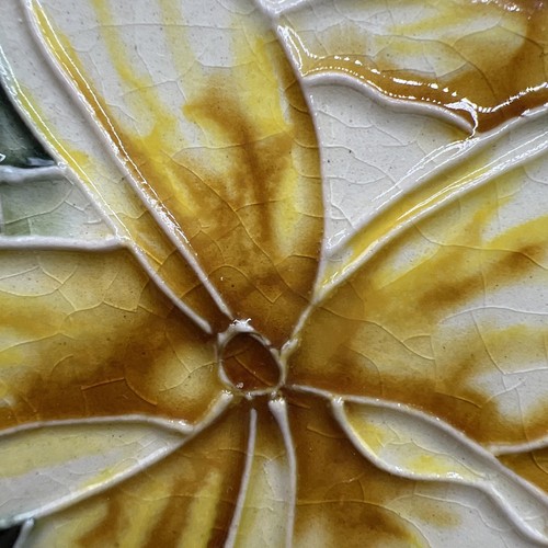 Kunstfliese Plumeria Blume Wanduntersetzer Keramik 3D 6X6" Hängen oder Tischplatte Hawaii - Bild 2 von 3