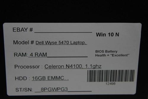 Dell Wyse 5470 14" FHD Laptop Celeron N4100 1,1GHZ 4GB RAM 16GB MMMC HDMI-Win 10 - Bild 16 von 17