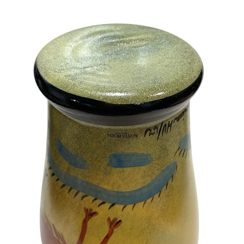 Vintage 1990s Signed Ulrika Hydman Vallien for Kosta Boda Vase Nevada Primitive - Bild 8 von 15