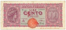 100 LIRE ITALY TURRITA HEAD 10/12/1944 BB-
