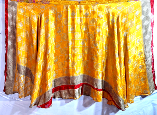 Incredible-art Gonna Vintage Seta Sari Magic Wrap Reversibile Doppio Strato Gonna, - Foto 4 di 6