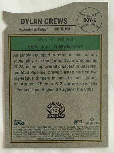 2025 Bowman Dylan Crews Mojo Rookie Of The Year Favorites #ROY-1 - Picture 2 of 3