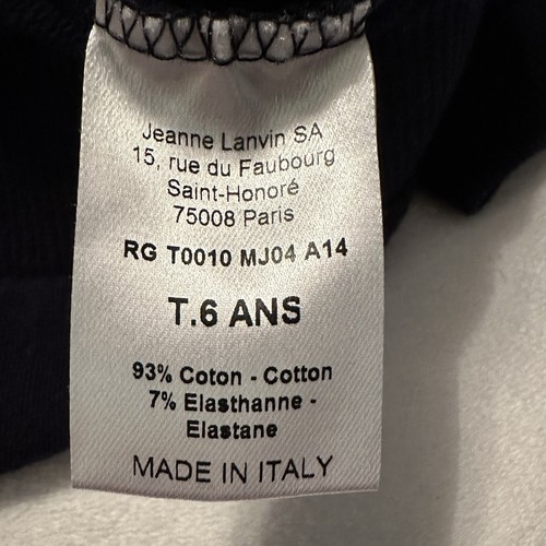 Lanvin Petite dunkelblau Schleife Sweatshirt Oberteil Mädchen 6 Made Italy süß Designer Kind - Bild 6 von 9