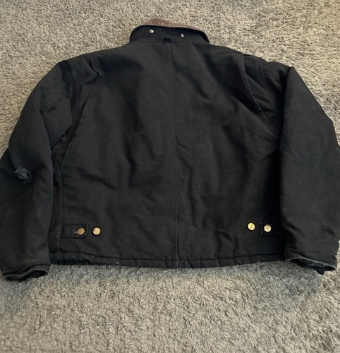 Vintage Carhartt Arctic Jacket Black J02BLK Corduroy Collar Faded Size M Read - Picture 10 of 12
