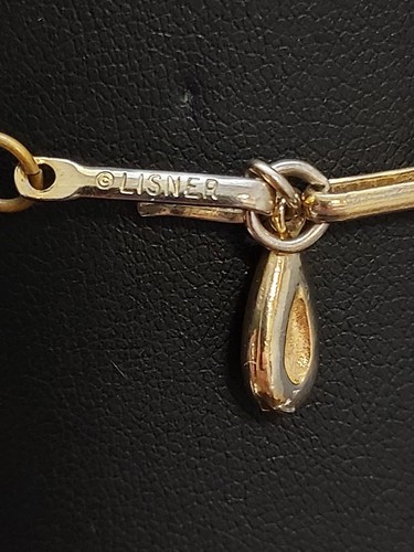 Vintage Lisner Goldtone Aurora Borealis Rhinestone Choker Necklace 16.5in. - Picture 6 of 11