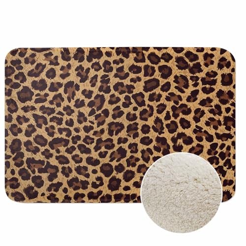Leopardenmuster Badematte Vorleger Tierhaut Gepard Druck Mikrofaser Faux - Bild 2 von 8