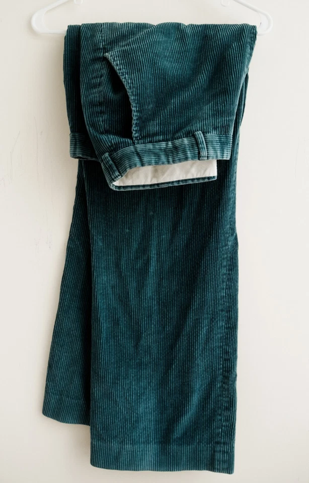 1970s Mens Vintage LL Bean Blue/Teal Corduroys 38W 34L - Image 2 of 4