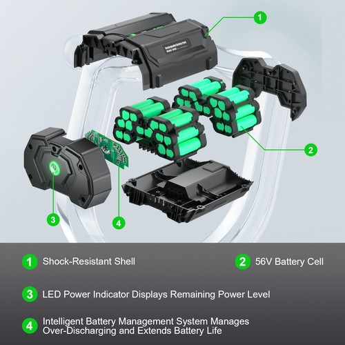 UK For EGO Power+ 56V Li-ion Battery BA1400T BA4200 BA2800 BA2800T LB6504 NEW - Picture 7 of 12