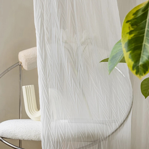 Knitter Tüll Vorhänge Wohnzimmer Schlafzimmer Sichtschutz Transparent Vorhang - Bild 7 von 17