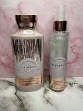 Bath And Body Works Champagne Toast 2pc Diamond Shimmer Mist Body Wash New
