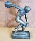 Bronze Olympian Statue Discus Thrower Discobolus of Myron Replica Vintage