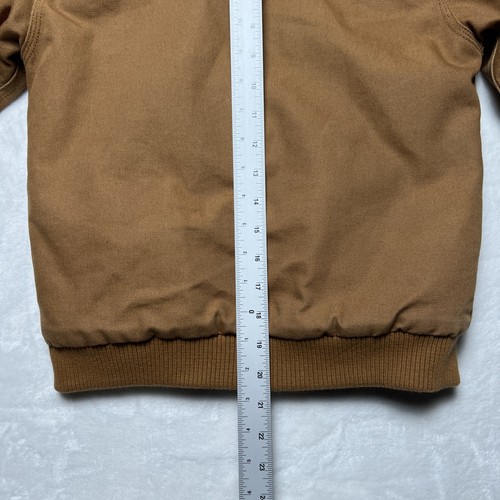 Carhartt Kids Canvas Jacket Tan Beige Quilt Lined Full Zip Hooded Sz S (7-8) - Picture 9 of 10
