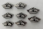 Vintage Pewter Metzke Holly Berry Place Card Holder Christmas Holiday Set Of 8