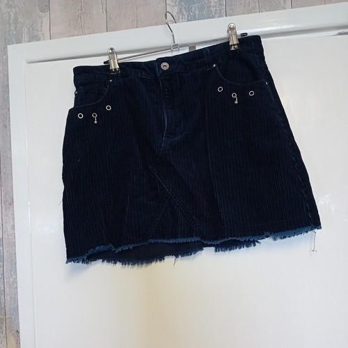 Mango casual Mini Skirt corduroy distressed size Medium.