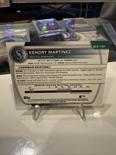 2025 Bowman Chrome Kendry Martinez 1st Orange Wave Griffey# 24/25 🔥 Mariners - Picture 4 of 4