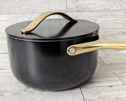 Caraway Iconic Black 3 Quart Sauce Pan & Lid Nonstick Ceramic NEW - Picture 5 of 12