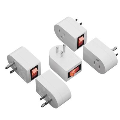 Grounded Outlet Extender with On/Off Switch 5 Pack 3 Prong Wall Tap