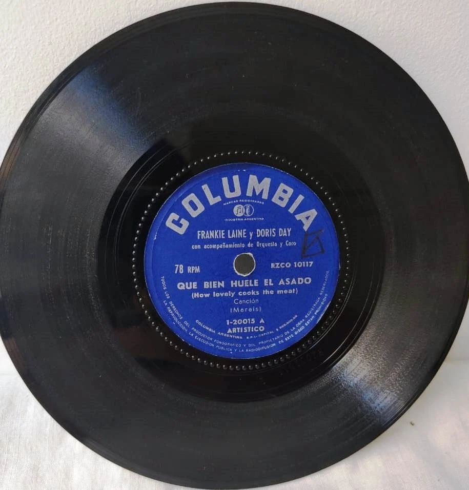 Doris DAy + Frankie Lane 7" (but 78rpm) rare vinyl record Argentina edition - Image 4 of 4