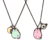 Pusheen Space 2-Piece Stainless Steel Necklace Set Multi-Color