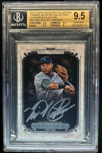 2014 Topps Museum Collection Miguel Cabrera Framed Auto Silver #1/10 BGS 9.5 - Picture 1 of 2