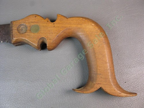 1800s Antique J Flint St Catherines 10.5" Keyhole Compass Hand Saw Rochester NR - Picture 3 of 11