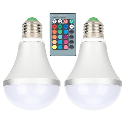 E27RGB Bulb Light 60W Bulb LED Full-color Stamped Aluminum Bulb Light RGB Remote - Picture 12 of 24