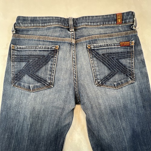 Seven 7 For All Mankind Womens Jeans Size 27 Bootcut Zipper Fly Western - Afbeelding 9 van 13