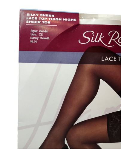 Hanes Silk Reflections Silky Sheer Lace Top Thigh Highs CD Barely There 0A444 - Bild 2 von 5
