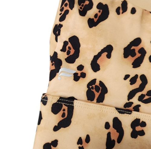 Fabletics Womens 2X On-The-Go Midi Sports Bra II Desert Leopard Removable Pads - Picture 3 of 5