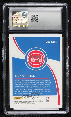 Panini Immaculate Marks of Greatness 2020/99 Grant Hill #MG-GHL CGC 7 automático patio - Imagen 2 de 3