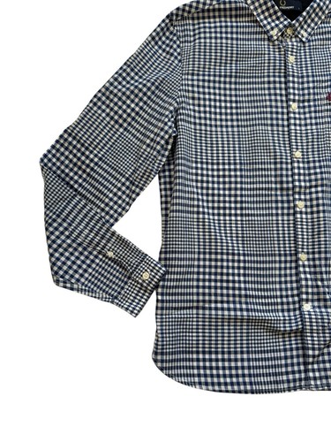 Camisa de manga larga Fred Perry para hombre blanca azul a cuadros - talla grande - Imagen 4 de 8