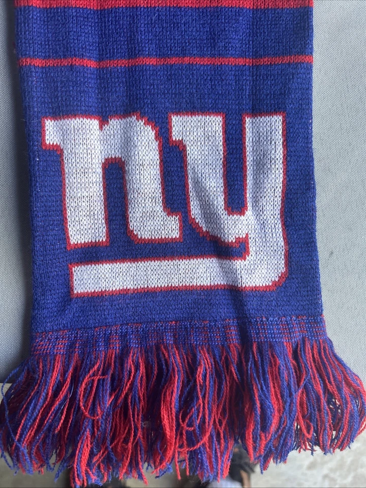 Forever Collectibles Scarf NY Giants Red White Blue Multicolor Fringe - Image 3 of 4