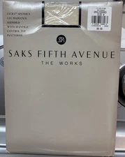 Saks Fifth Avenue Pantyhose Leg Radiance Opalessence Shimmer W/ Control Top B