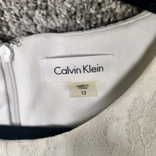 Vestido de buceo Calvin Klein marfil de encaje para mujer talla 12 calce y acampanado precio de venta sugerido por el fabricante 125 USD * - Imagen 3 de 14