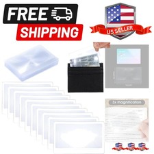 20Pcs Square Credit Card Magnifying Glasses, 3X Thin Pocket Fresnel Lens Hand...
