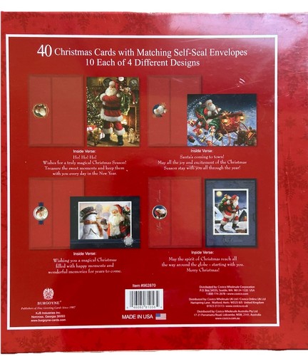 BURGOYNE WEIHNACHTSGRUSSKARTEN 40er Set mit passenden selbstklebenden Umschlägen - Bild 3 von 4