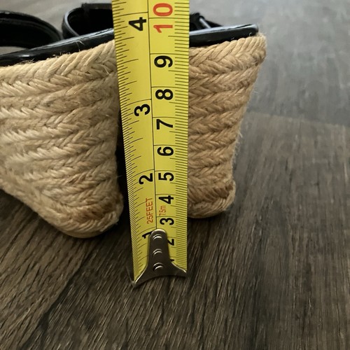 BURBERRY Nova Check Black Patent Leather Espadrille Wedge Sandals US 5.5 - EU 38 - Picture 11 of 12