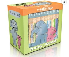 Elephant & Piggie The Complete Collection 25 Hardcover Books + 2 Bookends - NEW