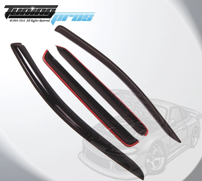 Juego de 4 viseras protectores de lluvia para ventana montaje exterior humo 2017-2018 para Dodge Journey Foto 3 de 4