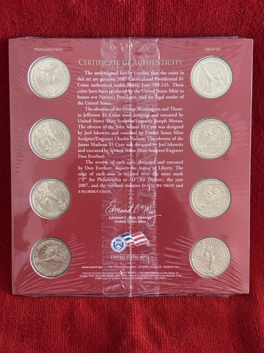 2007 Presidential $1 Coin Uncirculated Mint Set 8 Coins P & D - Picture 2 of 3