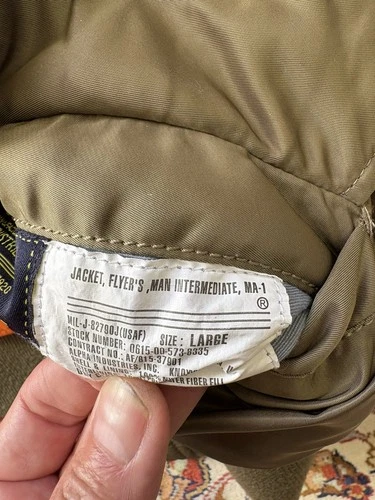 Alpha Industries MA-1 Intermediate bomber Flyers jacket men's large slim Fit image 5